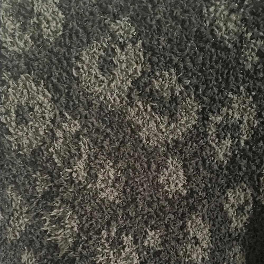 Mud Pie Black and Gray Leopard Reversible Chenille Poncho - Picture 8 of 11